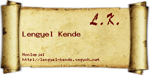 Lengyel Kende névjegykártya